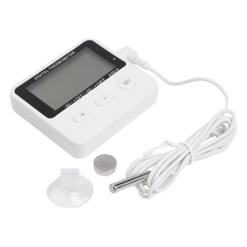 Thermometer With External Sensor High Low Temperature Alarm Thermometer For Refrigerator Food Storage Box Temperature Monitor