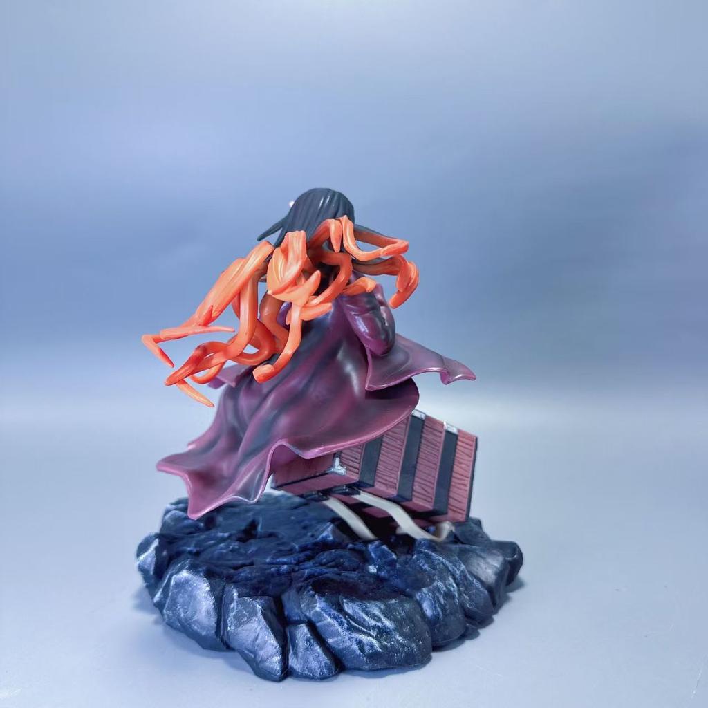 Anime Demon Slayer Sitting Kamado Nezuko Figure Scene Collection Decoration Desktop PVC Doll Model Toys Gift