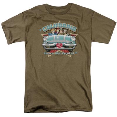 I Love Lucy Kalifornien Wir Kommen Herren T-Shirt Safari Grün Offiziell Lizenziert
