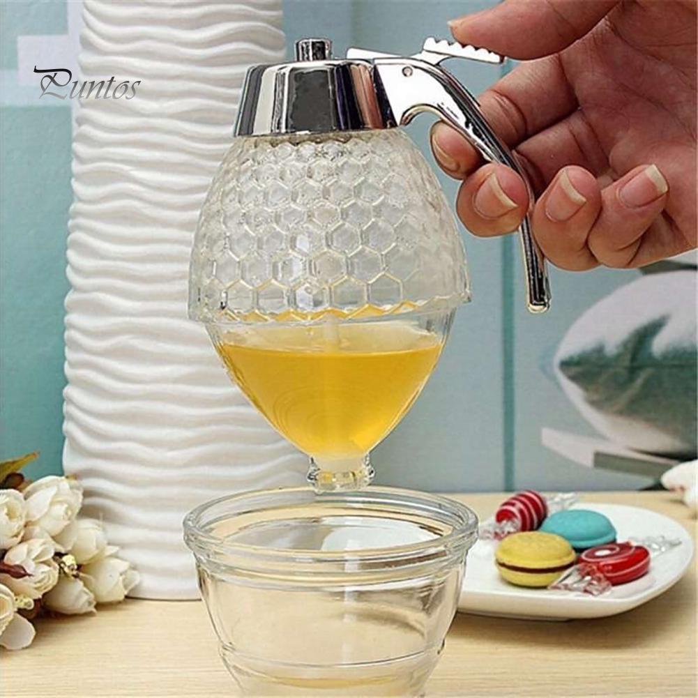 Kitchen Juice Syrup Container Jar Pot 200ML Transparent Honey Drip Dispenser