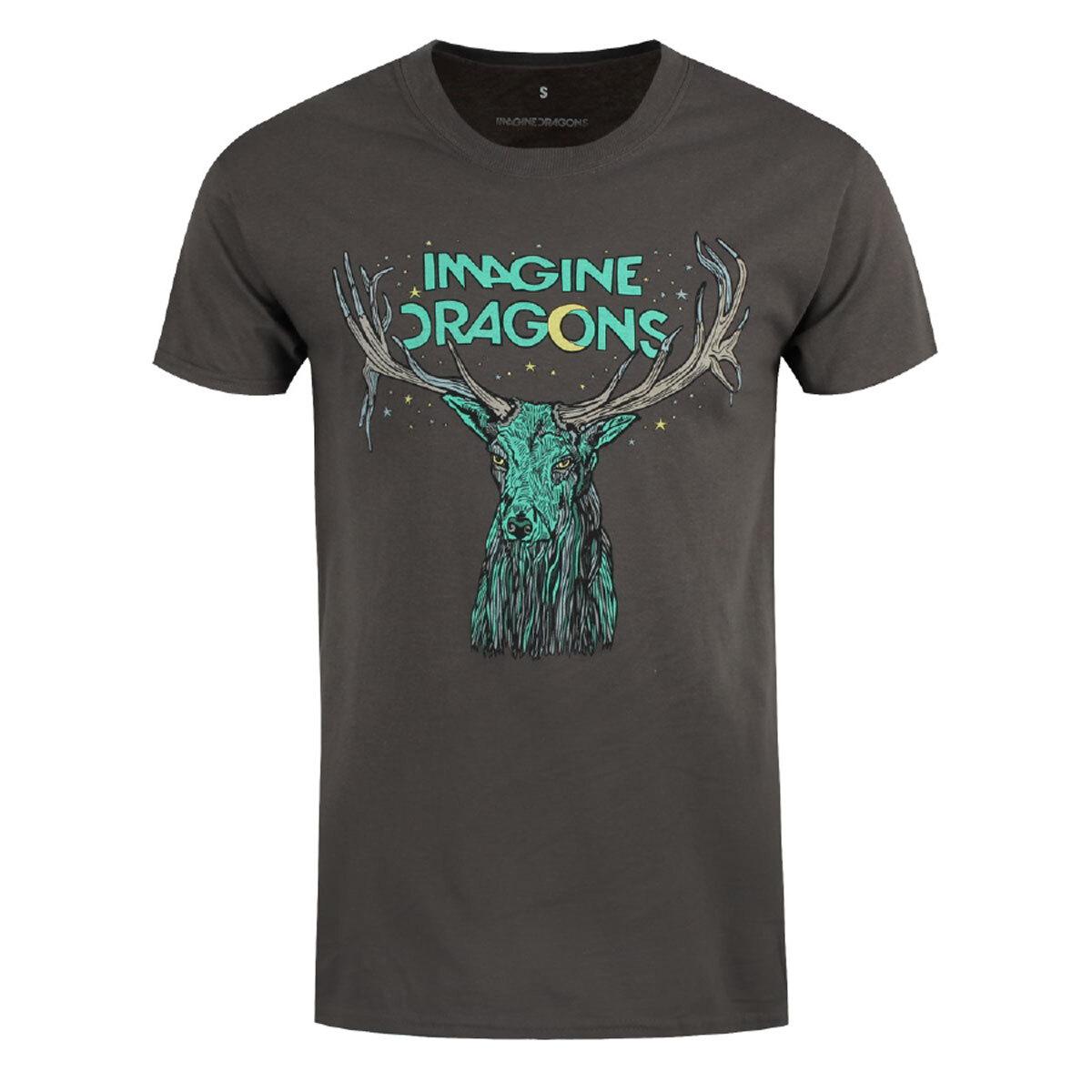 Футболка Imagine Dragons Лось Группа Официальная Серая Новая S