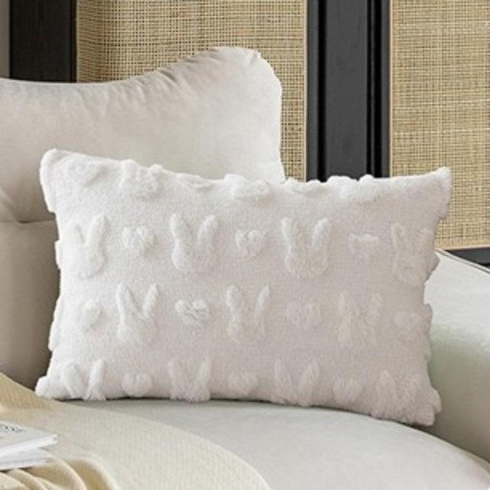 Detachable Easter Rabbit Pillow Cover Soft Square Cushion Cover Cute Throw Towel Sofa Living Room White B style 960₽