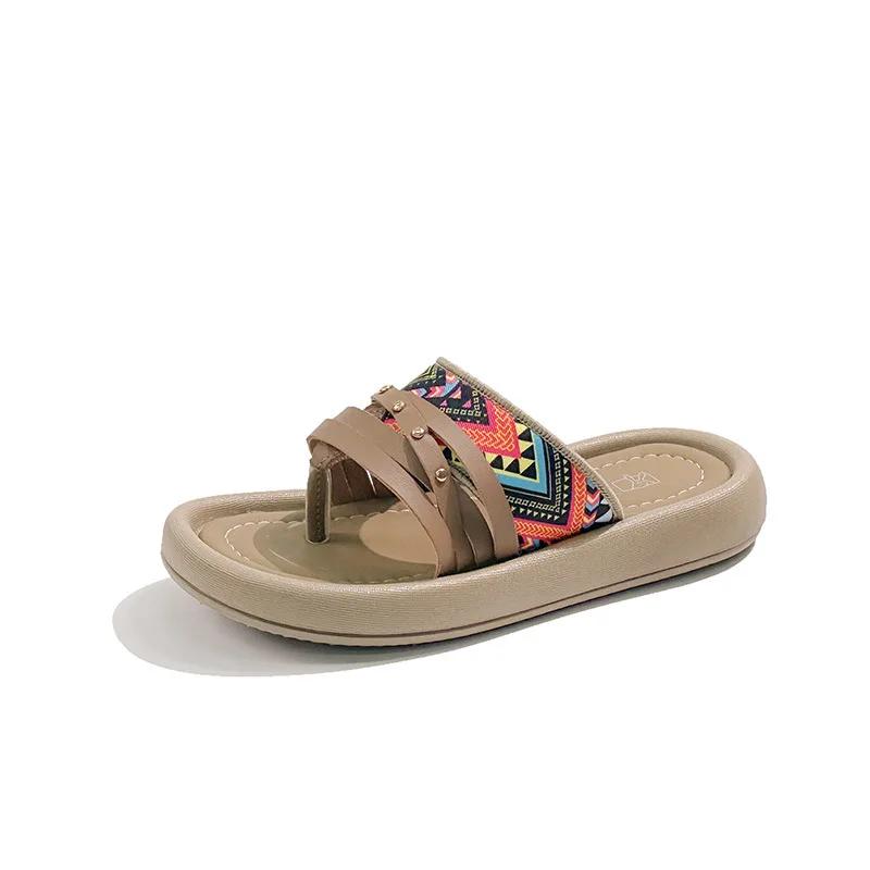 

Детские тапочки 2024 Лето Мягкая подошва Для девочек Домашние Богемный стиль Пляжные тапочки Универсальные Модные Повседневные Детские шлепанцы 23