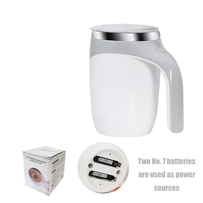 

Полностью автоматическая чашка для смешивания из нержавеющей стали, ленивая магнитная чашка, автоматическая магнитная чашка, портативная кофейная кружка YLE217 Battery version white