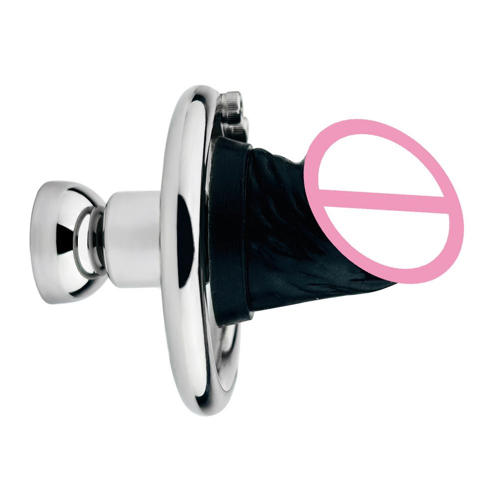 Blocare pentru penis cu vibrator din silicon moale, tavă urinară metalică, blocare CB, inel pentru penis gay, centură de castitate, cușcă pentru penis, sclav BDSM