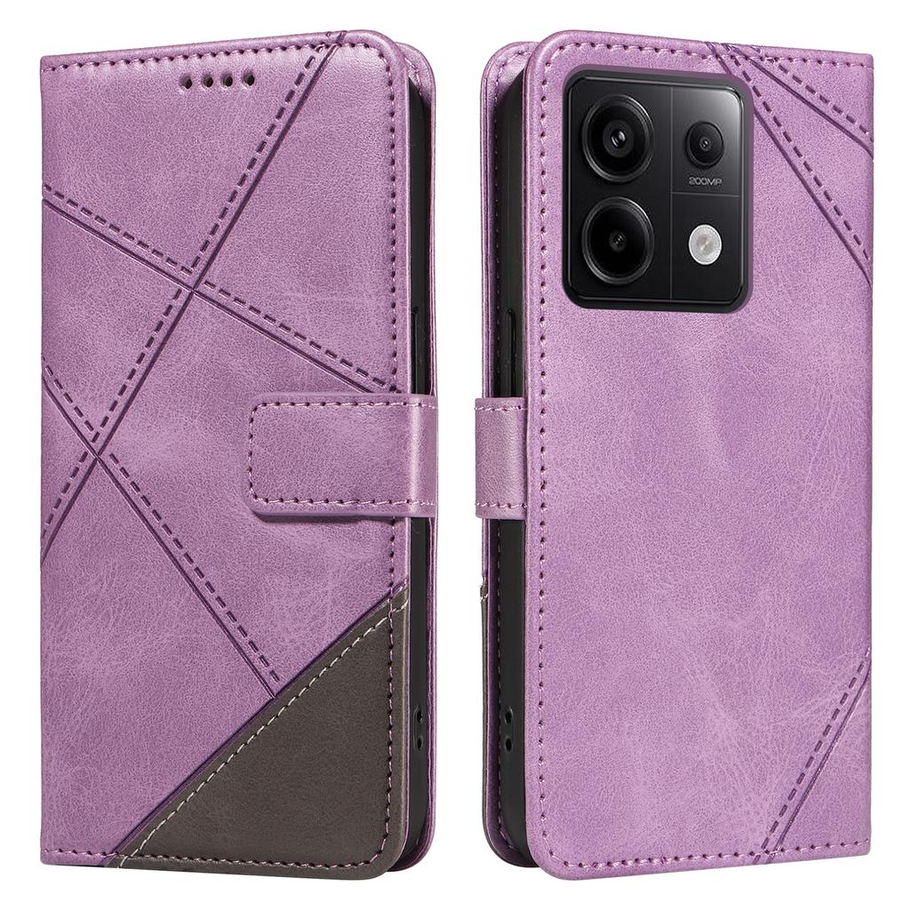 For Xiaomi Poco X6 5G/Redmi Note 13 Pro 5G Case Protective Geometric Line Leather Phone Cover
