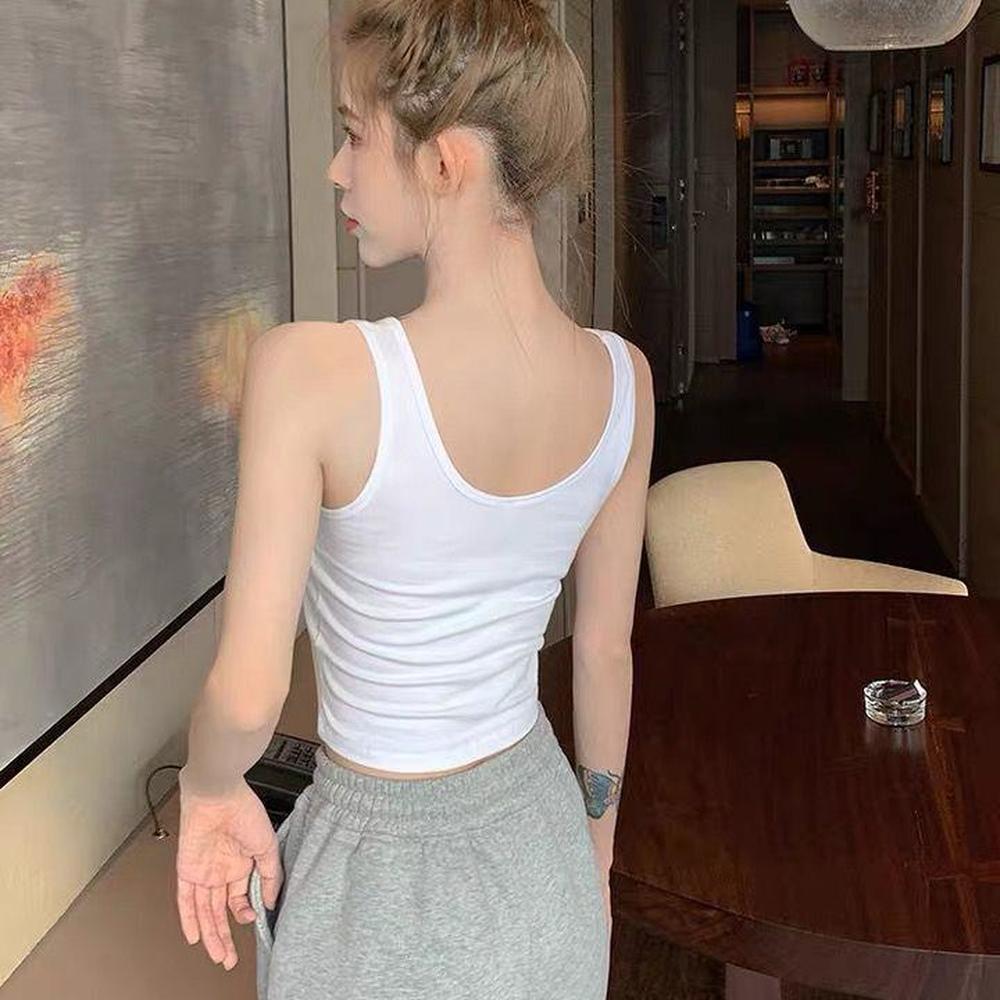 Sexy Tank Top Black Halter Crop Tops Women Summer Camis Backless Camisole Fashion Casual Tube Female Sleeveless Cropped Vest