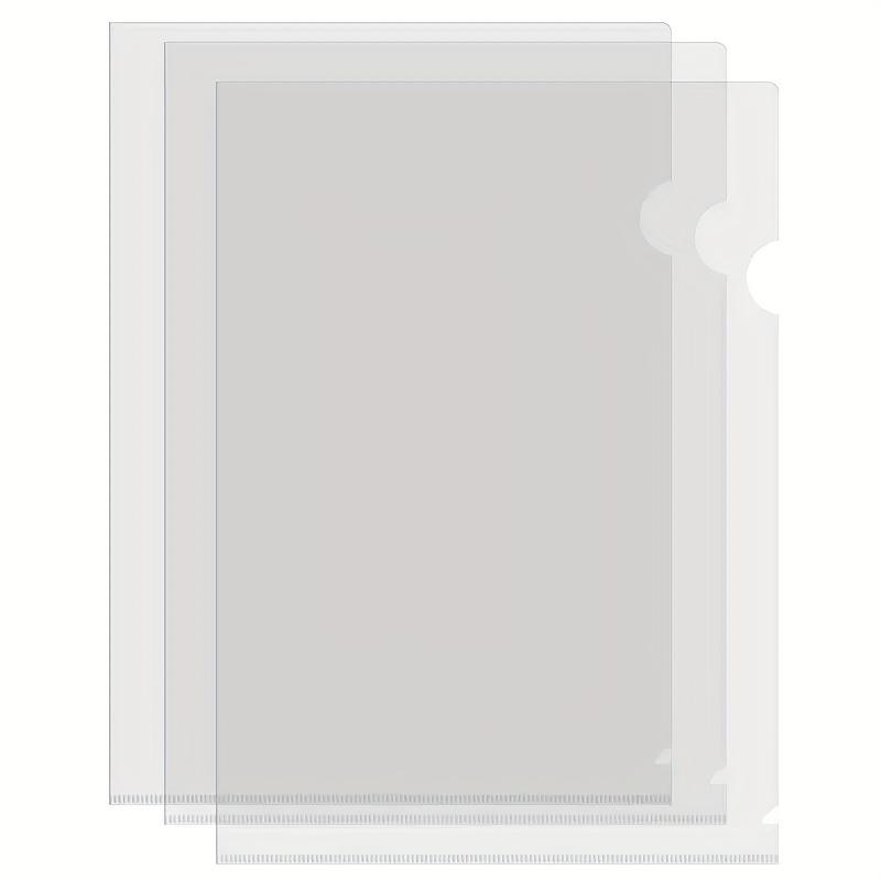 10pcs A4 Transparent L-Shaped File Folders - Waterproof and Durable PP Document Bags for Office Organization and Reusable