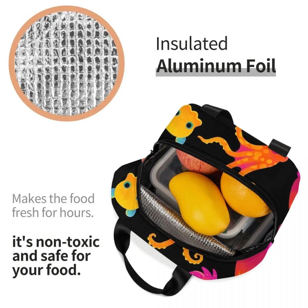 Cephalopod Insulated Lunch Bag for Women Office Cooler Thermal Food Box Tote Leakproof Lunch Boxes Container