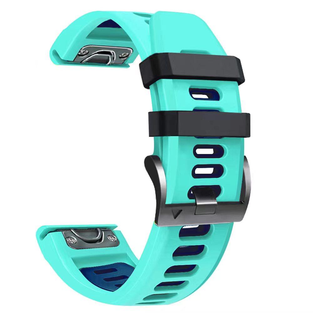 

For Garmin Tactix Delta/Enduro/Fenix 7X Silicone Watch Strap Dual Color Quick Release Watchband Black/Red