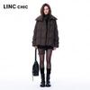 Jinyujie Women's Short Loose Fit Down Jacket with Large Lapel