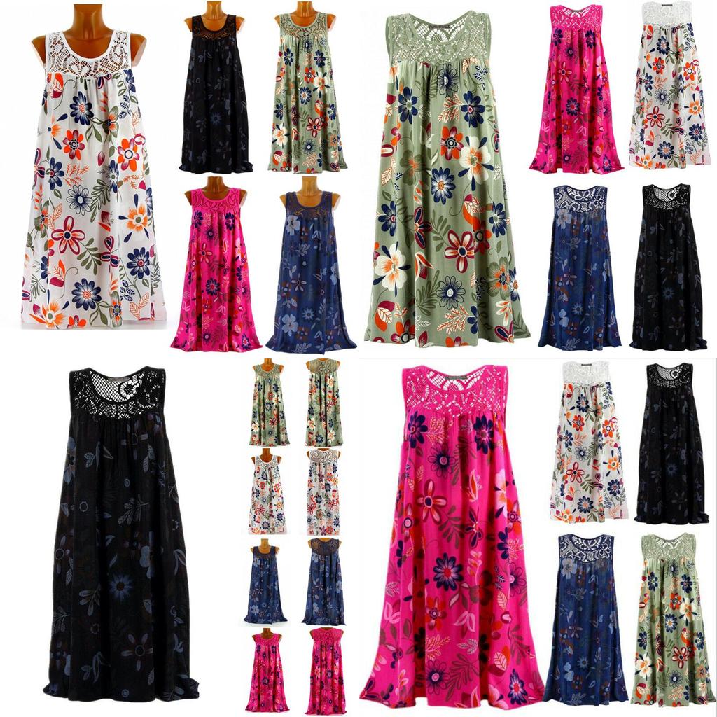 Stylish Women's Summer Sleeveless Floral A Line Dress Perfect For Cocktail Parties And Beach Days