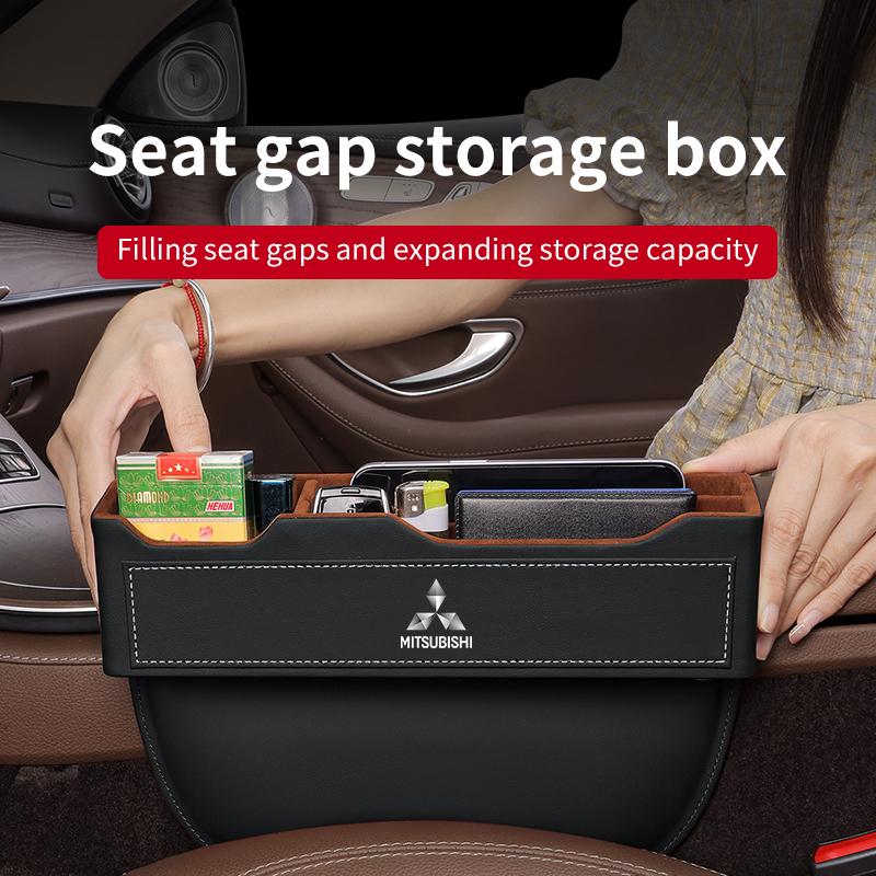 Car Seat Gap Organizer Seat Crevice Slot Storage Box For Mitsubishi Outlander Pajero Lancer Evolution X Ralliart Asx L200 Triton HZ8