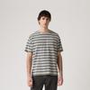 Levis American Vintage Short Sleeve Striped Logo Drop Shoulder Pullover T-Shirt Men T-Shirts Gray A0637-0199