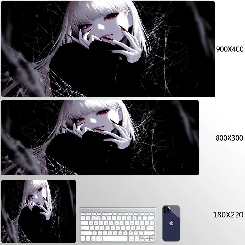 Gaming Mouse Pad HD Print Dark Girl Large Mousepad XXL Rubber Desk Mat for Gamer Desktop Decoration Lock Edge Cool  Mause Mats