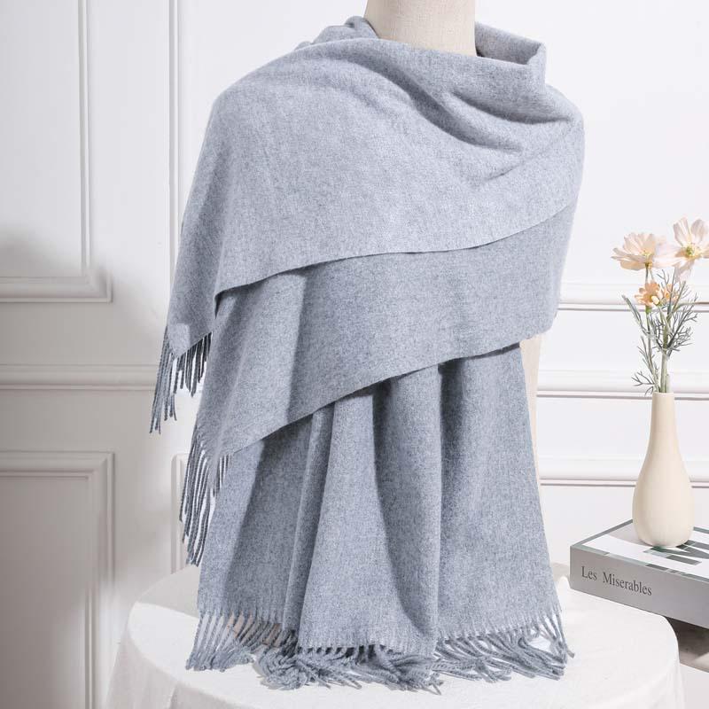 Reversible Cashmere Wool Scarf: Unisex Autumn/Winter, Luxurious Korean Style Shawl.