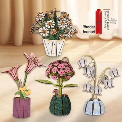 Decoração de Mesa de Madeira Girassol DIY - Estilo Tendência de Celebridade da Internet