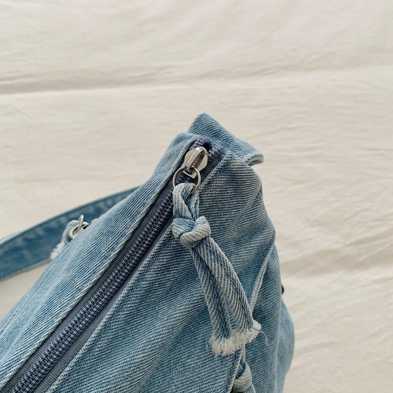 Torba Jeansowa Damska Torba Crossbody Duża Pojemność Dojazdy Torba na Ramię