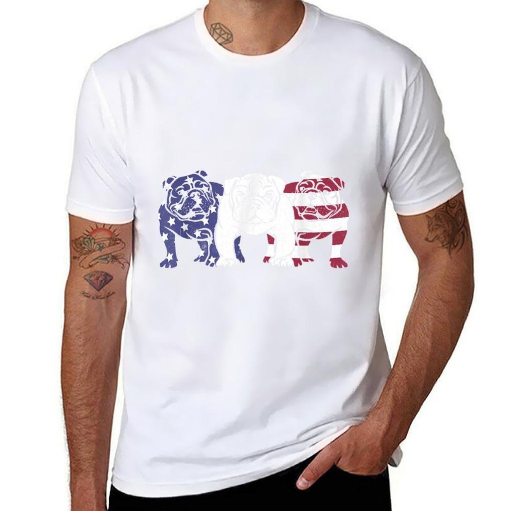Unique English Bulldog Dog American Flag s Gifts TShirt Moisture Wicking Athletic TShirt