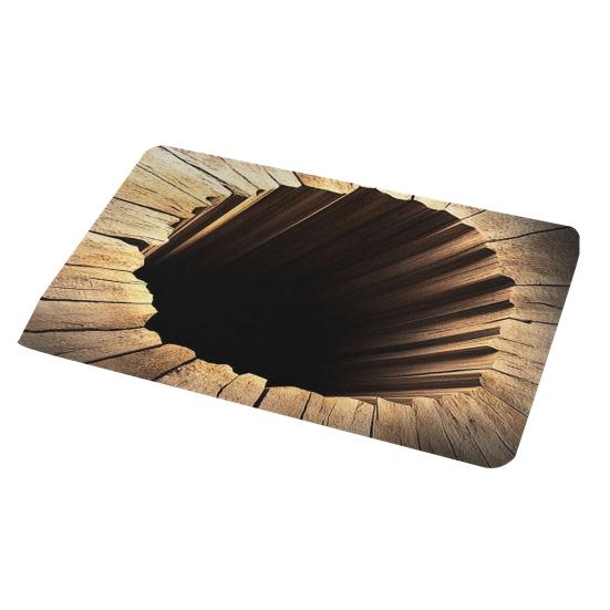 3D Optical Illusion Rug Non-Slip Visual Trap Floor Mat Bottomless Pit Visual Illusion Doormat