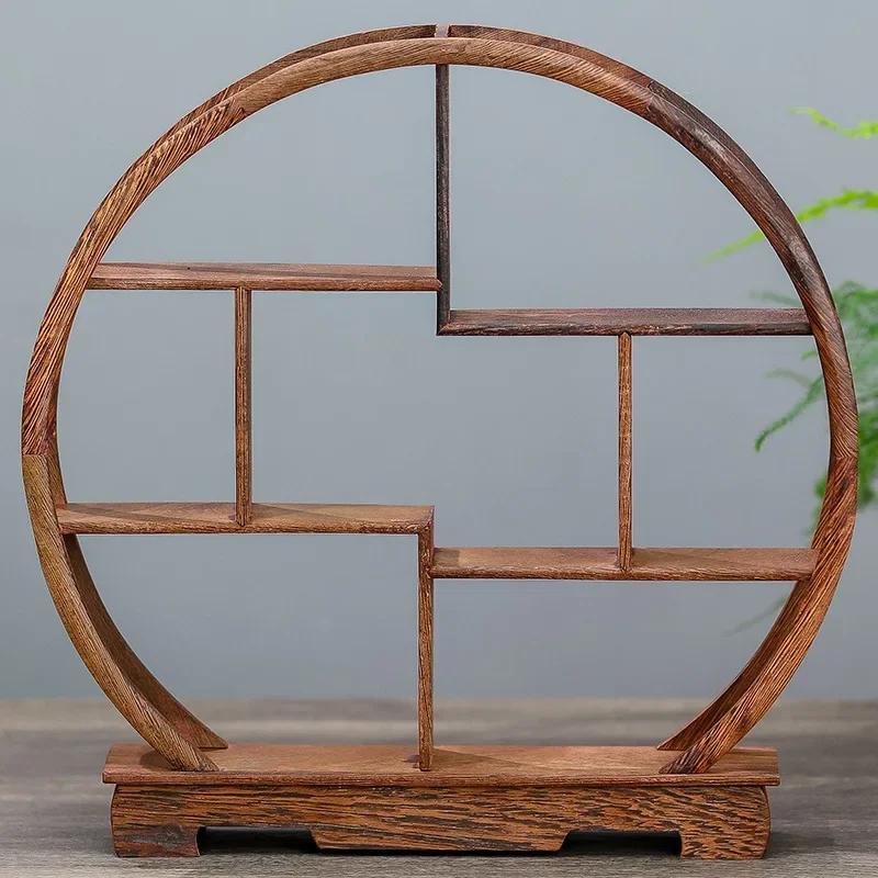 Chinesischer Massivholz-Antikrahmen Antikstil Wohnzimmer Veranda Dekoration Ausstellungsrahmen Büro Teetisch Dekoration Tassenhalter