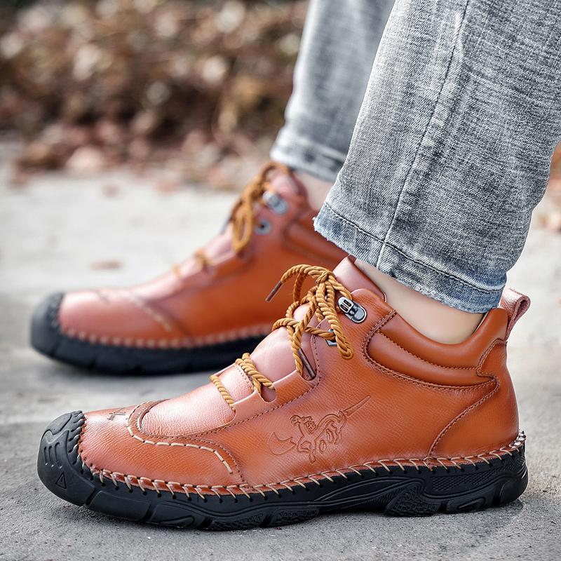 

Fashion Men s Casual Shoes Cow Leather Outdoor Shoes Men Slip On Designer Flats Leisure Plus Size 48 Fashion Mens Cowhide Casual Shoes 38 коричневый