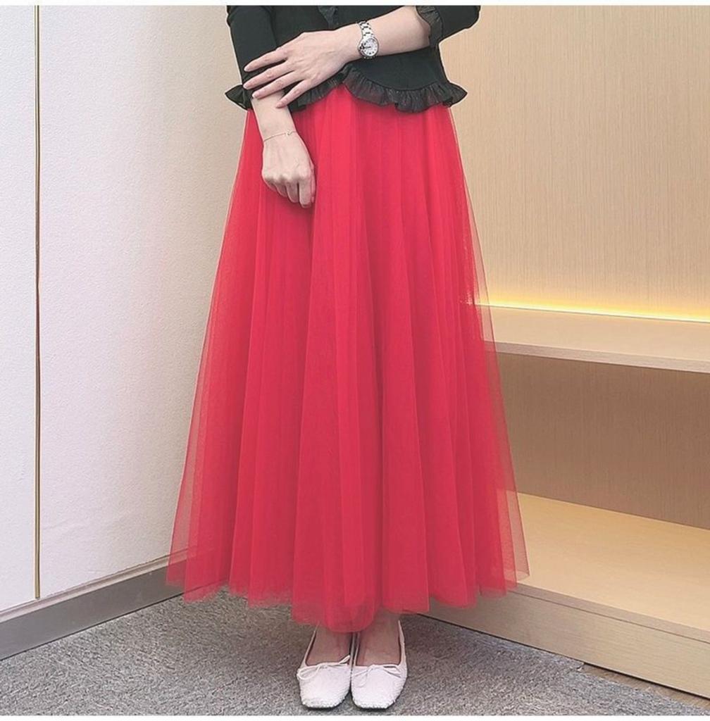 Women's Mid-length Mesh Tulle Skirt