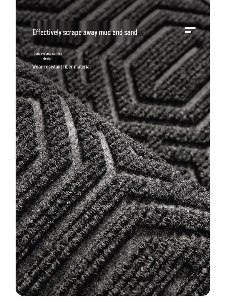 Anti-Slip Outdoor Rubber Door Mat - Dirt-Resistant High-End Entrance Carpet for Home.