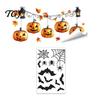 Spooky Party Glass Decor Halloween Window Clings, Pumpkins Skeletons Ghosts And Bats Print Decorative Clings Decals, Electrostatic PVC Static