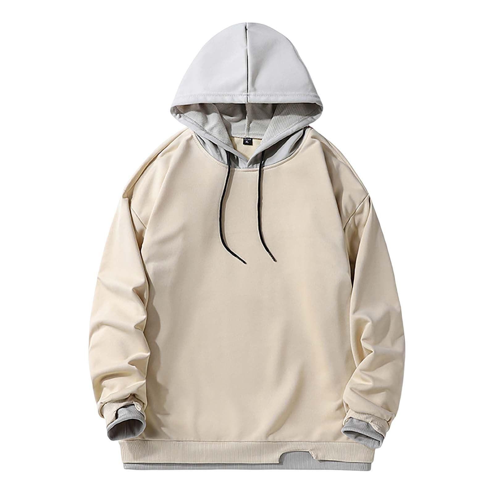 

Мужская повседневная уличная куртка с капюшоном, однотонная, с длинными рукавами, воротником-стойкой, спортивная толстовка с капюшоном XXXXL бежевый