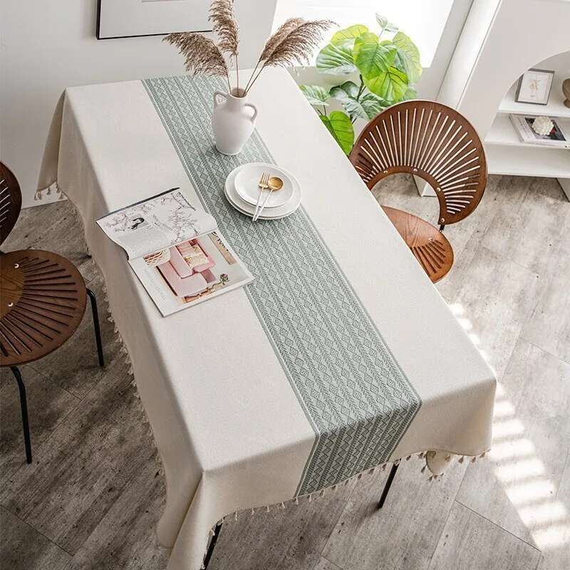 Nordic Fresh Fabric Tablecloth Simple Modern High-end Light Luxury Rectangular Dining Table Cloth Coffee Table Cloth And