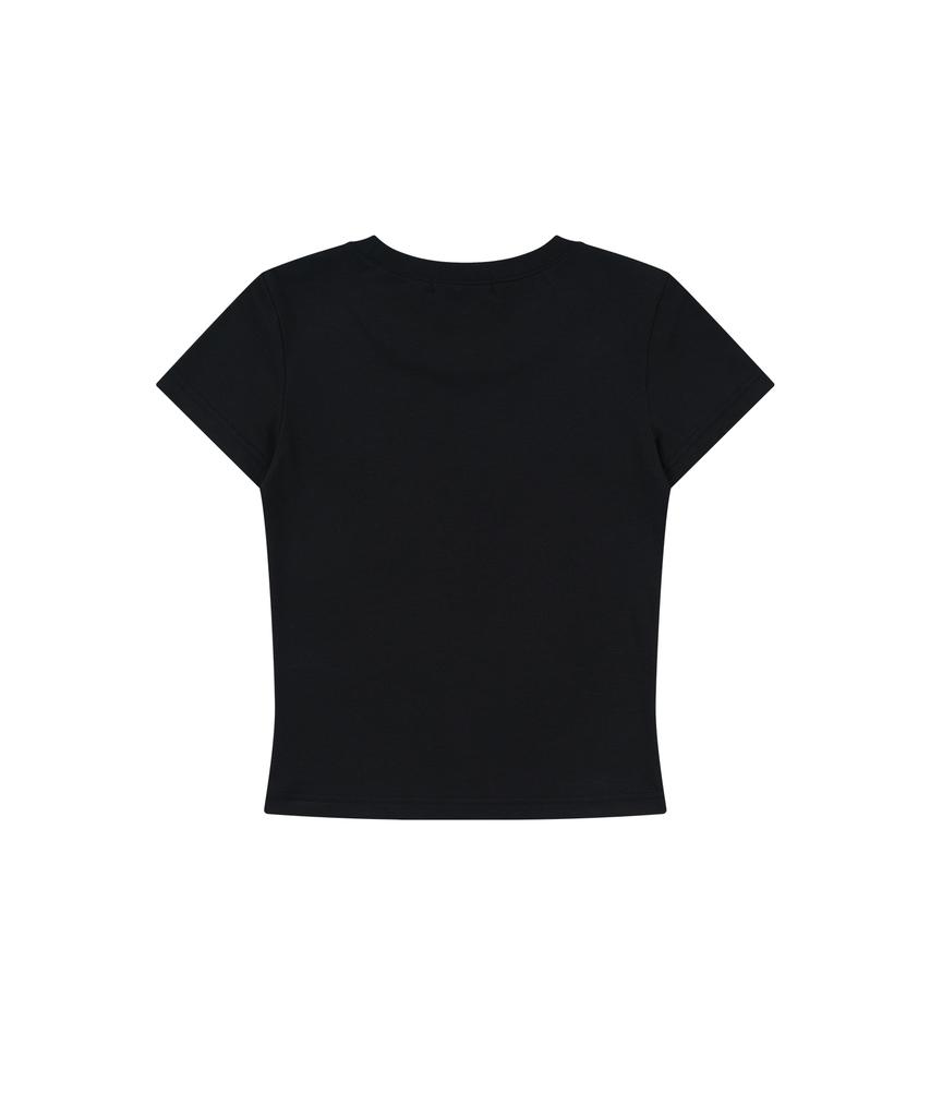 Kasiko Flower Heart Baby Tee Black