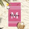 Personalized Striped Beach Towel Custom Name/Logo Oversized Microfiber Towel Summer Party Gift for Beach Swimming Bath Sports