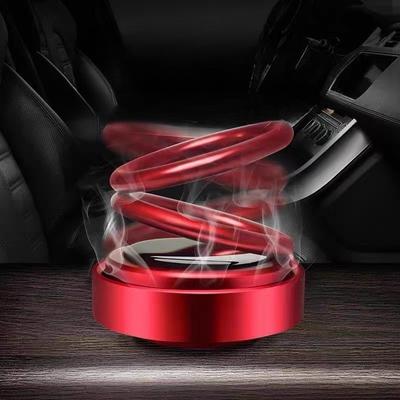 Désodorisant d'aromathérapie pour voiture à énergie solaire, Double anneau rotatif, décoration de tableau de bord, ornement, diffuseur automatique de parfum environnemental