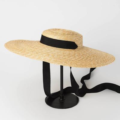15cm Brim Straw Summer Hat French Elegant Ladies Seaside Travel Sun Hat Hepburn Style Wide Brim Hat Sun Hat