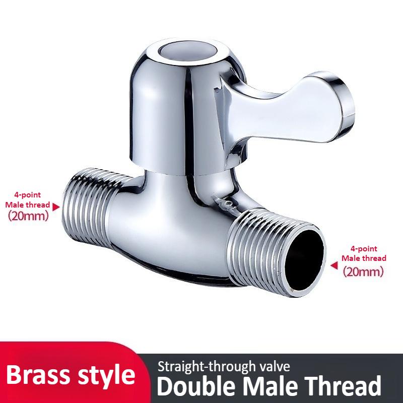 Copper Straight Through Valve with 4-point Internal and External Thread Water Pipes Bathroom Switch Water Tap Water Stop Valve