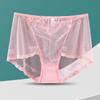 Große Größe Damen Sommer Dünn Modisch Spitze Netzgarn Transparent Bauchweg Hüfte Hohe Taille Dreieck Slips