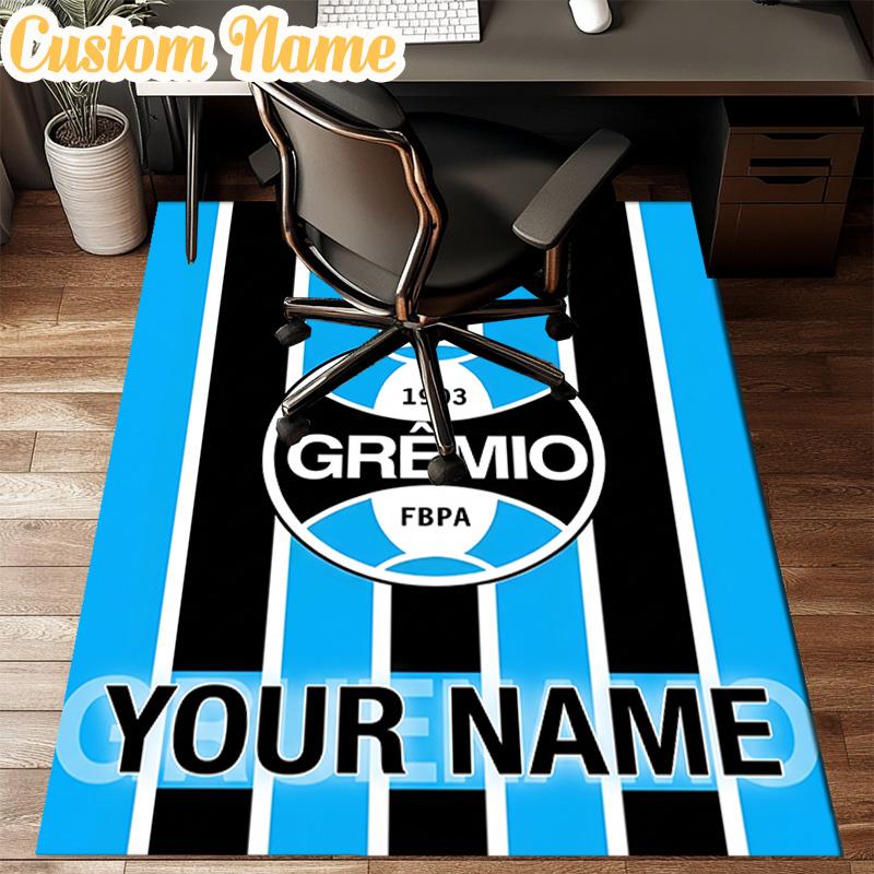 Custom Name Gremio Football Club Emblem Rug Office Rug Chair Mat Non Slip Carpet Rugs for Bedrooms Dining Room Living Room Home Decor Gifts