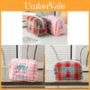 Polyester Cute Plaid Makeup Bag With Bow For Travel And Dorm Use