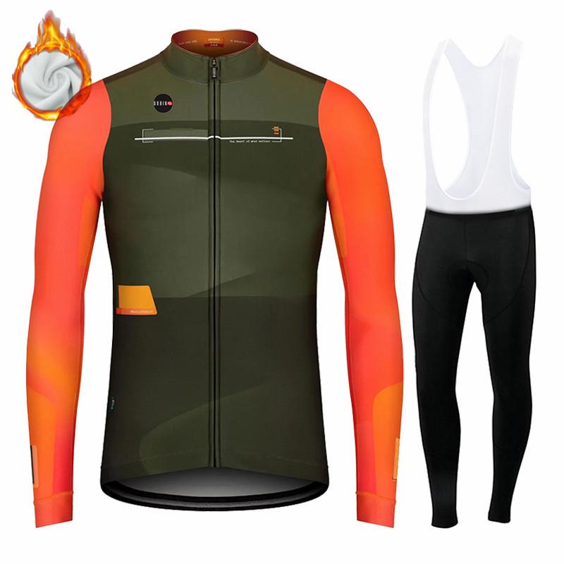 

Мужской комплект велосипедной одежды, свитер с длинным рукавом и термофлисом, брюки для горного и шоссейного велосипеда, зимний, Salexo Mountain Bike XXL