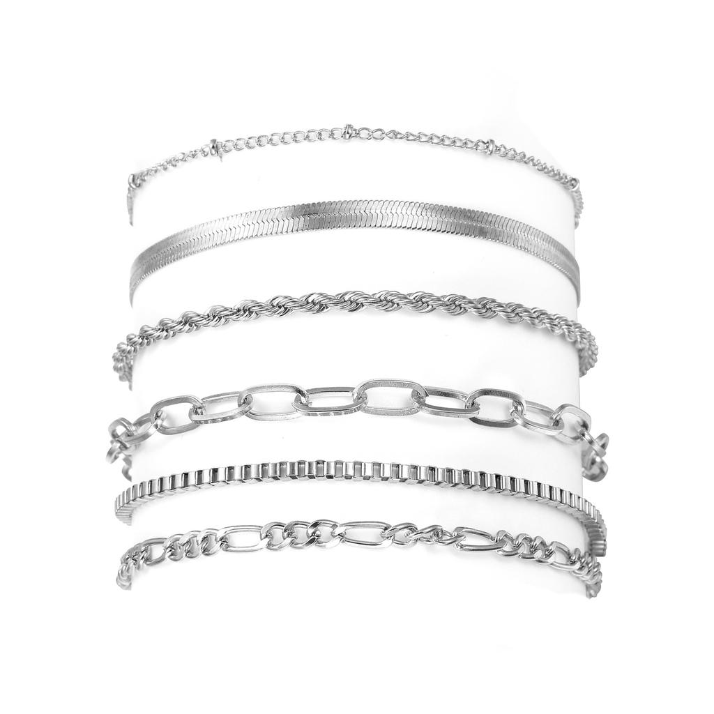 6pcs Trendy Gold Layers Bracelets for Women 14K Real Gold Plated Comfortable and Portable Jewelry Statement Outfits