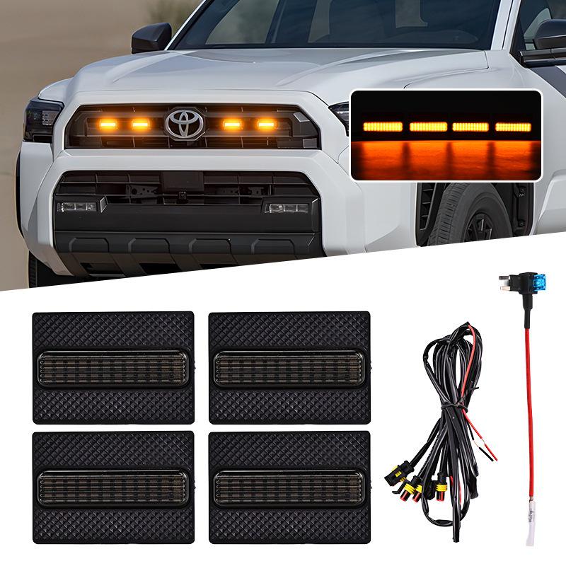 LED Daytime Running Lights for 25 Toyota 4Runner Models - TRD SR5 Grille, Small Yellow