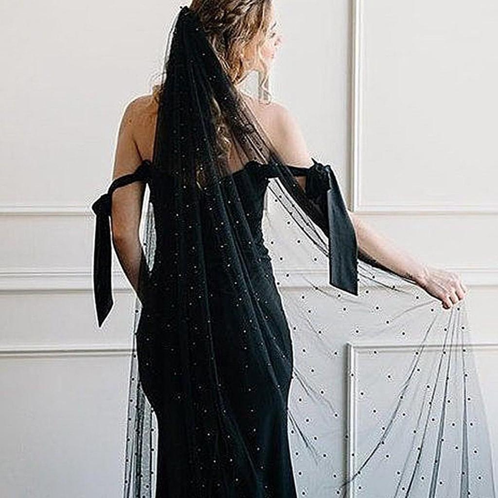 Pearl Beaded Head Veil with/without Comb for Wedding or Bachelorette - BV07