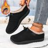 Women Autumn Winter Casual Shoes with Wide Toe Box, Fleece Lined Low Top Round Toe Comfort Walking Boots for Daily Wear