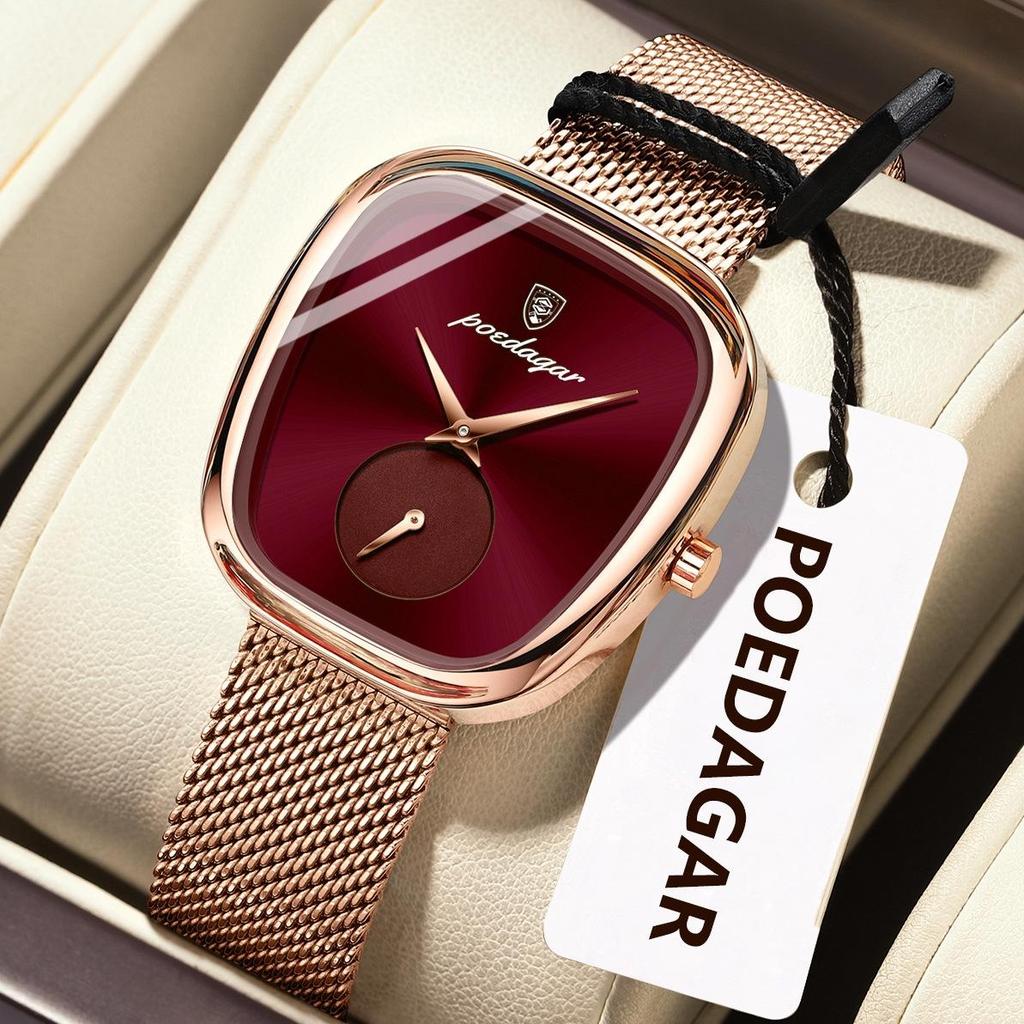 POEDAGAR Luxury Woman Watch Waterproof Stainless Steel Mesh Women's Watches Fashion Elegant Quartz Ladies Wristwatch Reloj