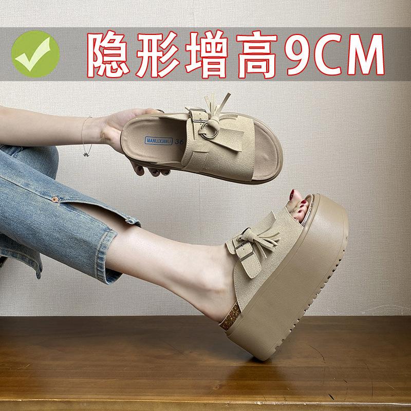 

Женские новые ленивые полушлепанцы на толстой подошве 9 см, уличные, на высокой платформе, маленьких размеров, с мягкой подошвой, абрикосовые 33 абрикосовый