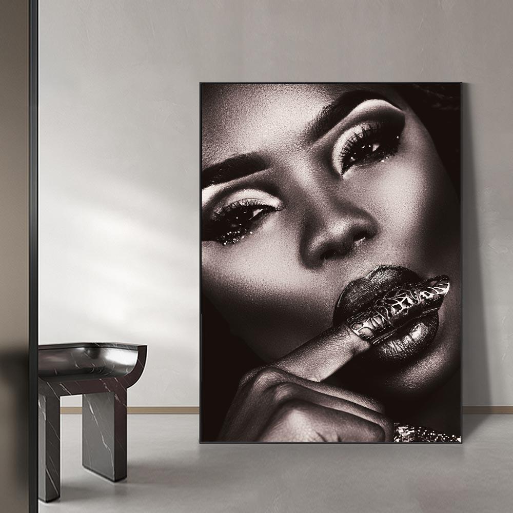 Black Gold Woman Canvas Painting African Women Poster and Prints Scandinavian Wall Art Picture for Home Decor Living Room Mural