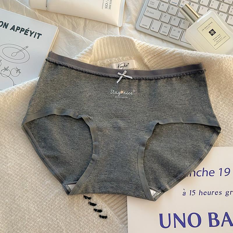 Ladies Spring and Autumn New Retro Small Floral Cotton Extended Crotch Waist Triangle Briefs