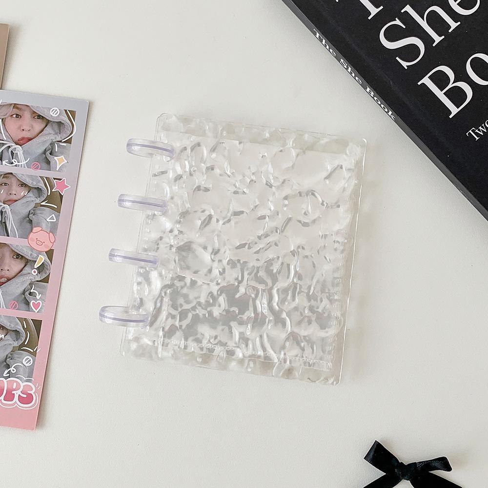 

Loose Leaf Photo Album Transparent Water Ripple Bill Storage Booklet Photocards Holder Gift Set C