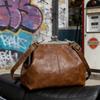 Vintage Litschimuster Luxus-Clutch Echte Leder Große Kapazität Umhängetasche Schnalle Elegant Mode Abend-Schultertasche
